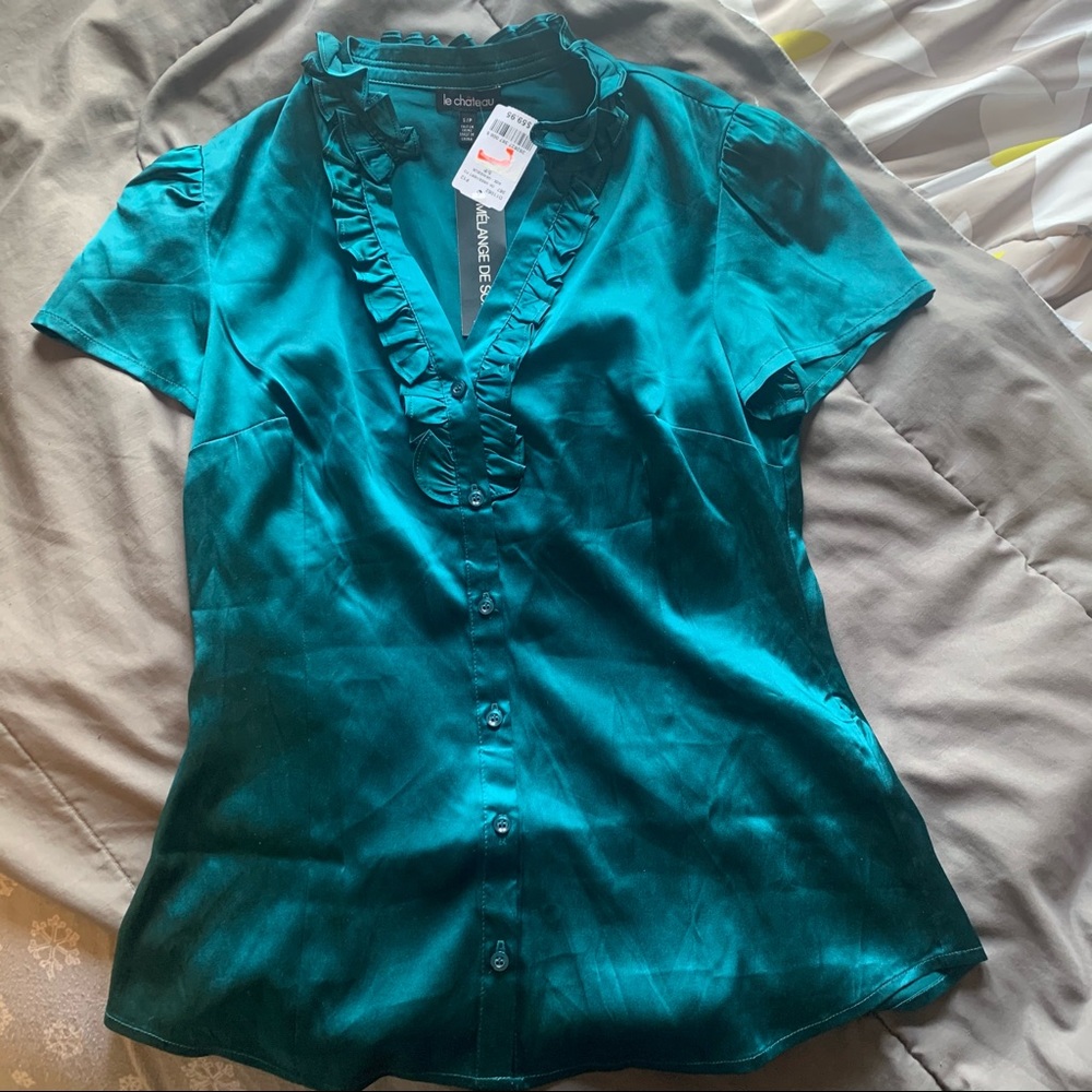 Silk ruffle blouse